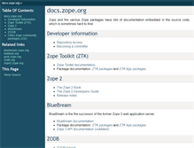 Tablet Screenshot of docs.zope.org